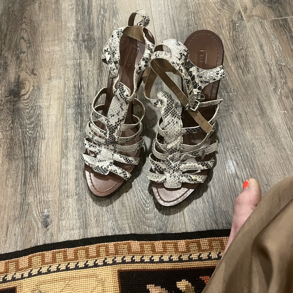 Coach Beige and Brown Wedge Sandals - Picture 9 of 15